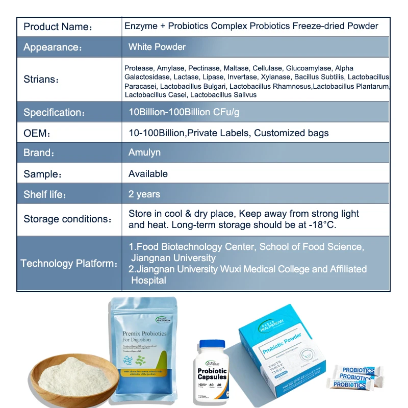 OEM Bulk Freeze-Dried Premix Probiotics Powder Formula Compound/Mix Probiotics Powder for Digestion From China Manufacturer