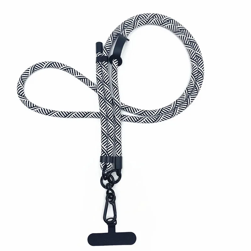 High Quality Polyester Round Rope with Adjustable 7mm Phone Neck Strap Lanyard with Logo Customization
