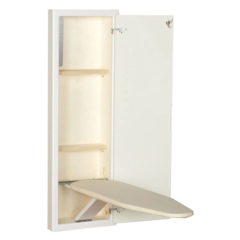 Ironing Board Oak Folding Tabletop Ironing Accessories Board Wooden Ironing Wall Mounted Cabinet with Storage Drawers
