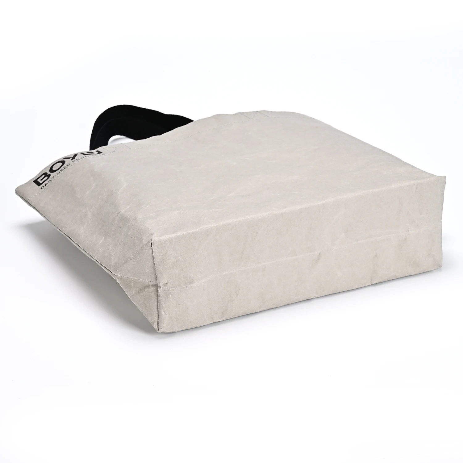 Shopping Bag Single Shoulder Handbag Dupont Paper Tote Bag Washable Kraft Paper with Cotton Linen Lining Natural Ecobags details