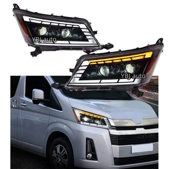 YBJ car accessories front bumper light head lamp for HIACE 2019-2023 mini bus van Projector LED Headlight