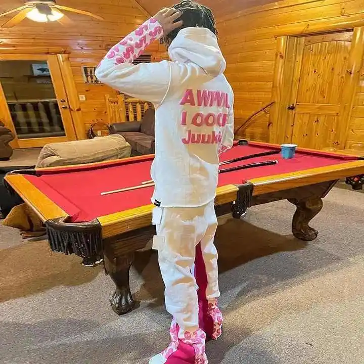 Salati Puff Print Logo Oversized High Quality Sweatpants and Hoodie Set Slim Fit Tracksuit for Men