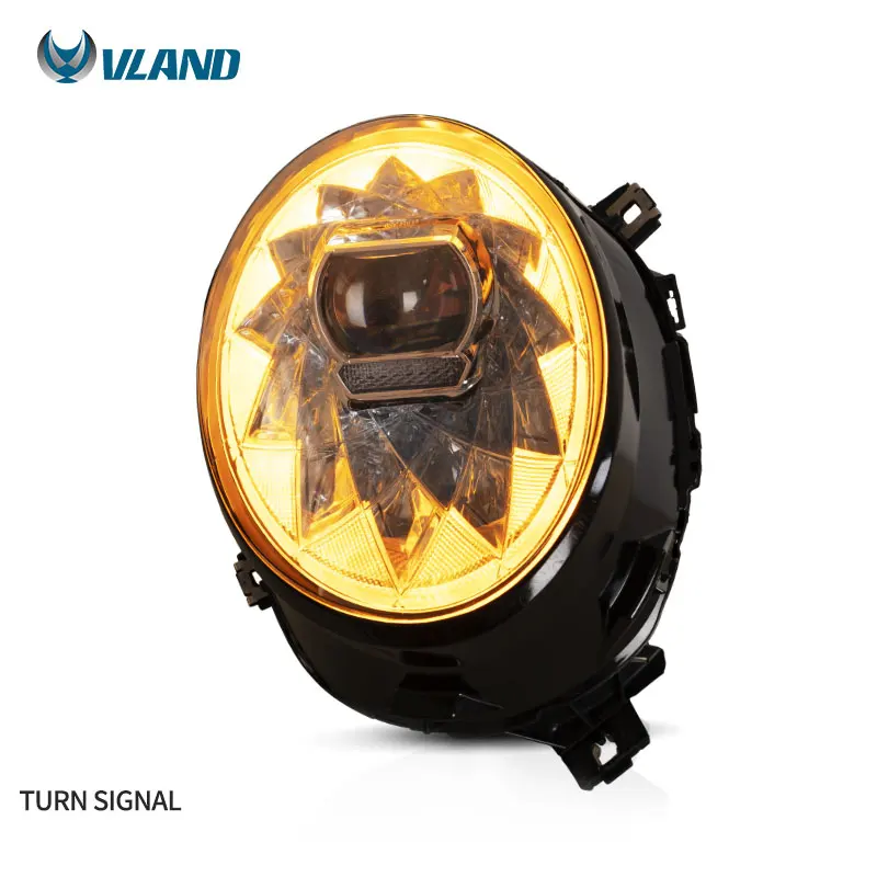 VLAND Fari Anteriori A LED Per Mini Cooper F56 (2014-2018) – DRL E Frecce Sequentiali – Versione Alogena – Ambra Switchback - 3