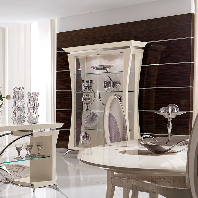 Classical showcase with Four Doors Luxury Style Wine Glass Display Cabinet