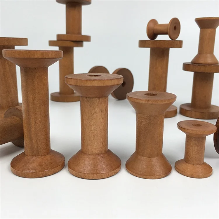 Wooden Spool Handmade DIY Accessory Tools Wooden Vintage Spool