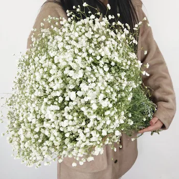S-H52 Wholesale artificial white Gypsophila Wedding Decoration White Colour Real Touch Artificial Baby breath Flower