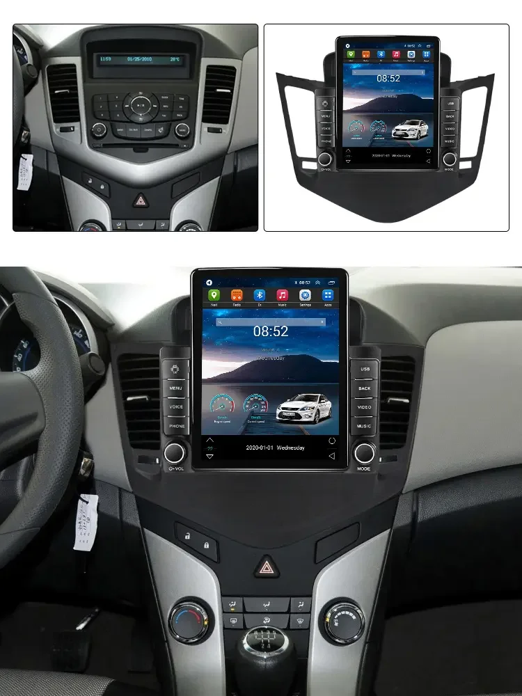 Android 13 Car Monitor for Chevrolet Cruze 2009-2014 8+128G GPS DSP RDS ADAS DVR Colling Fan 360 Camera Car Radio