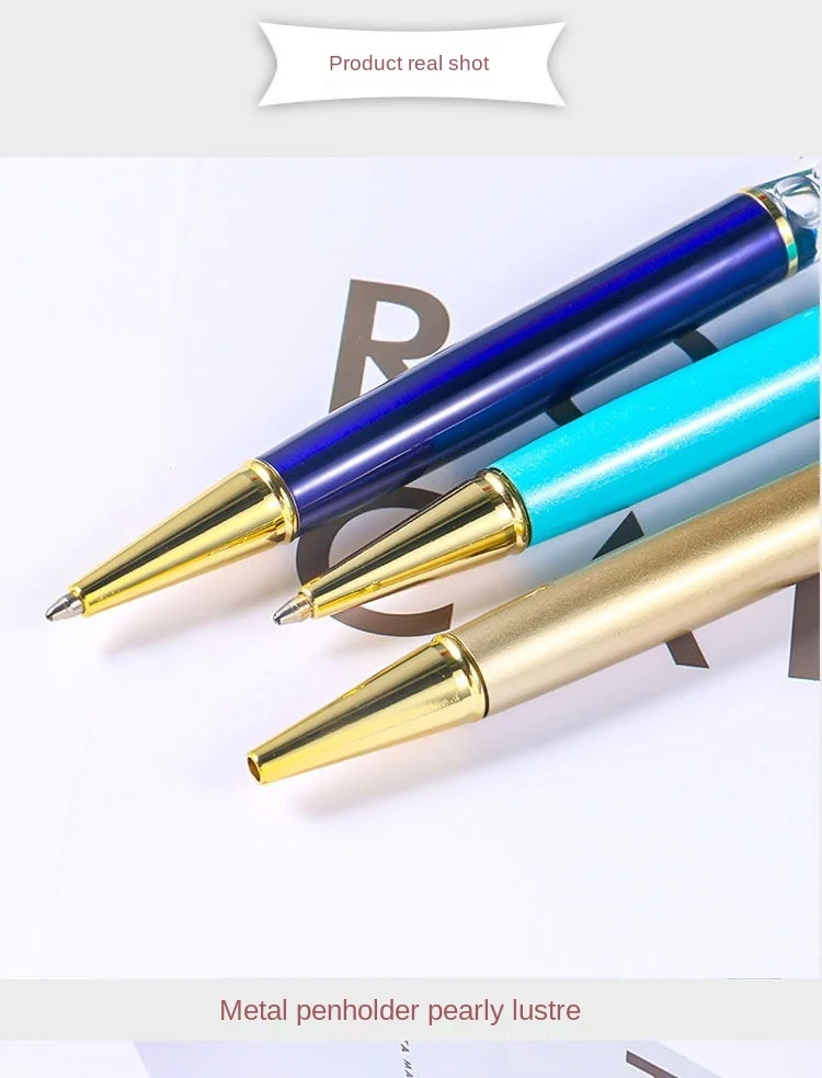 Shuli Diy Dried Flower Floating Pen Bling Pen Rhinestones Crystal Metal Ballpoint Pens Fine