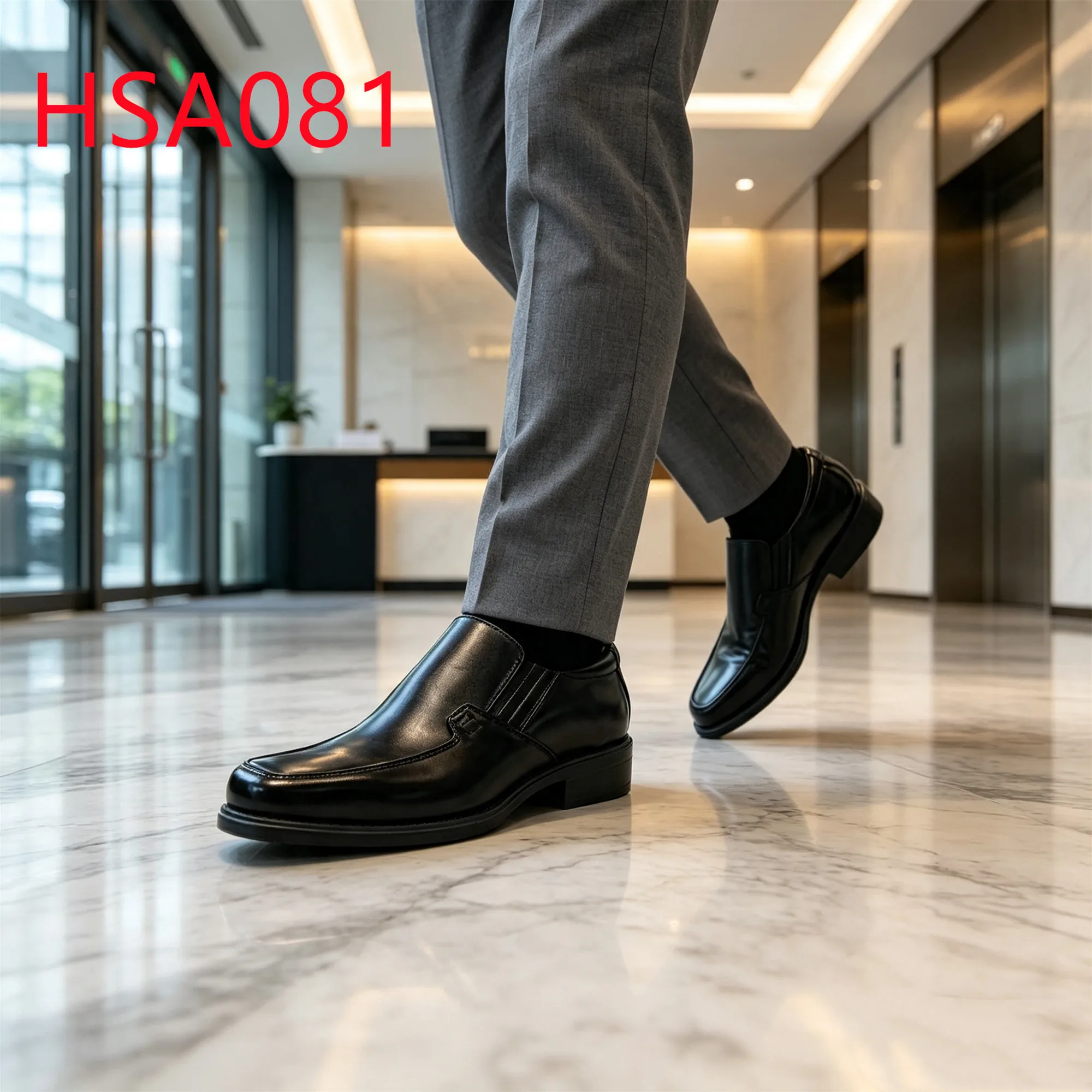 HY,Business Meeting square to Style Hua Singh Men Leather Shoes UAE Popular Quality Leather Pull on 6.5$ Uniform Shoes HSA081