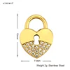Colgante de candado con forma de corazón pavé