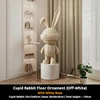 Off-white Cupid Rabbit Floor Ornament + White Base