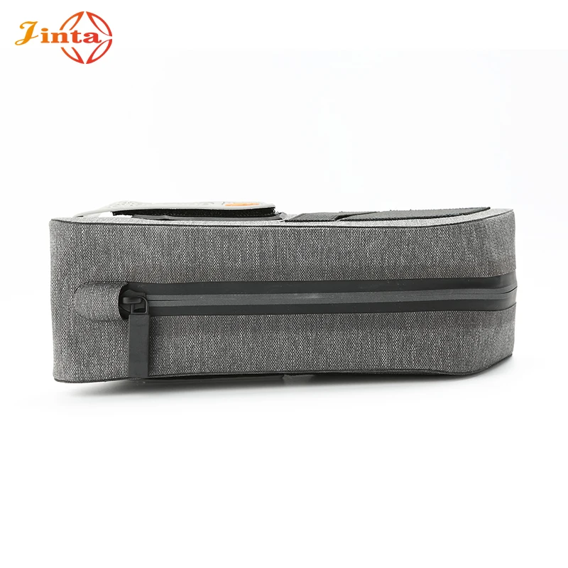 Borsa porta accessori per bicicletta Jinda da 1,4 litri, impermeabile, nera, da fissare al tubo orizzontale del telaio._voghion.com