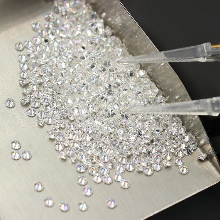 Made in China Synthetic Moissanite Stone 1-3mm D/VVS Clarity Round  Brilliant Melee Moissanite Diamond for Jewelry