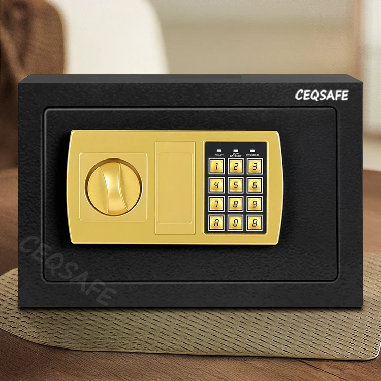 CEQSAFE High Quality Box Hotel Deposit New Lock Open Battery Dead Portable Security Steel Mini Safe Box