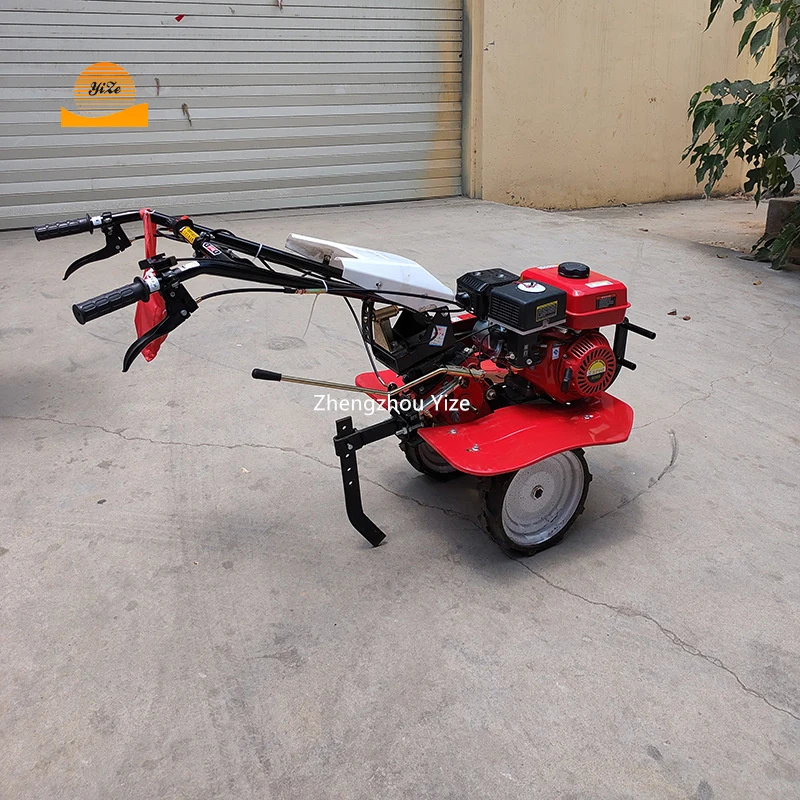 Two Wheel Mini Walking 7Hp Diesel Gasoline Rotary Tillage Weeder Hand Tractor Land Cultivation Power Tiller Machine for Farm