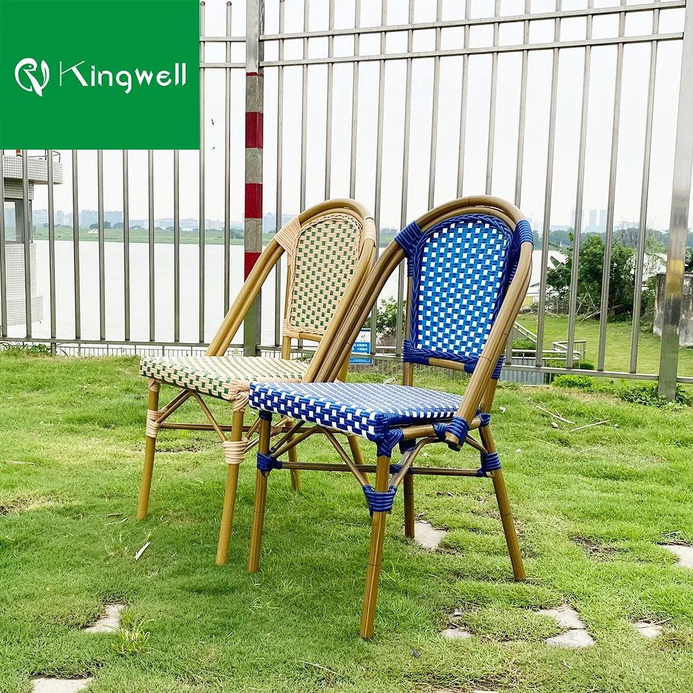 Sedie Bistrot in Alluminio Stile Francese Sedie da Esterno in Rattan per  Sala da Pranzo