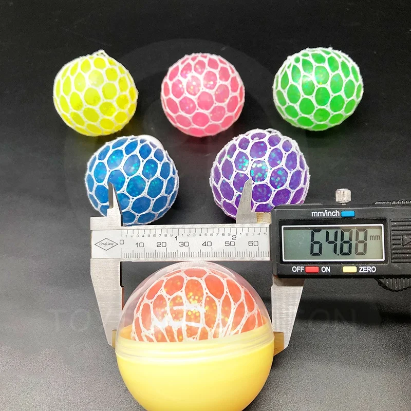 Сжимаемый антистресс Amazon 6 см ТПР мяч с золотой пудрой