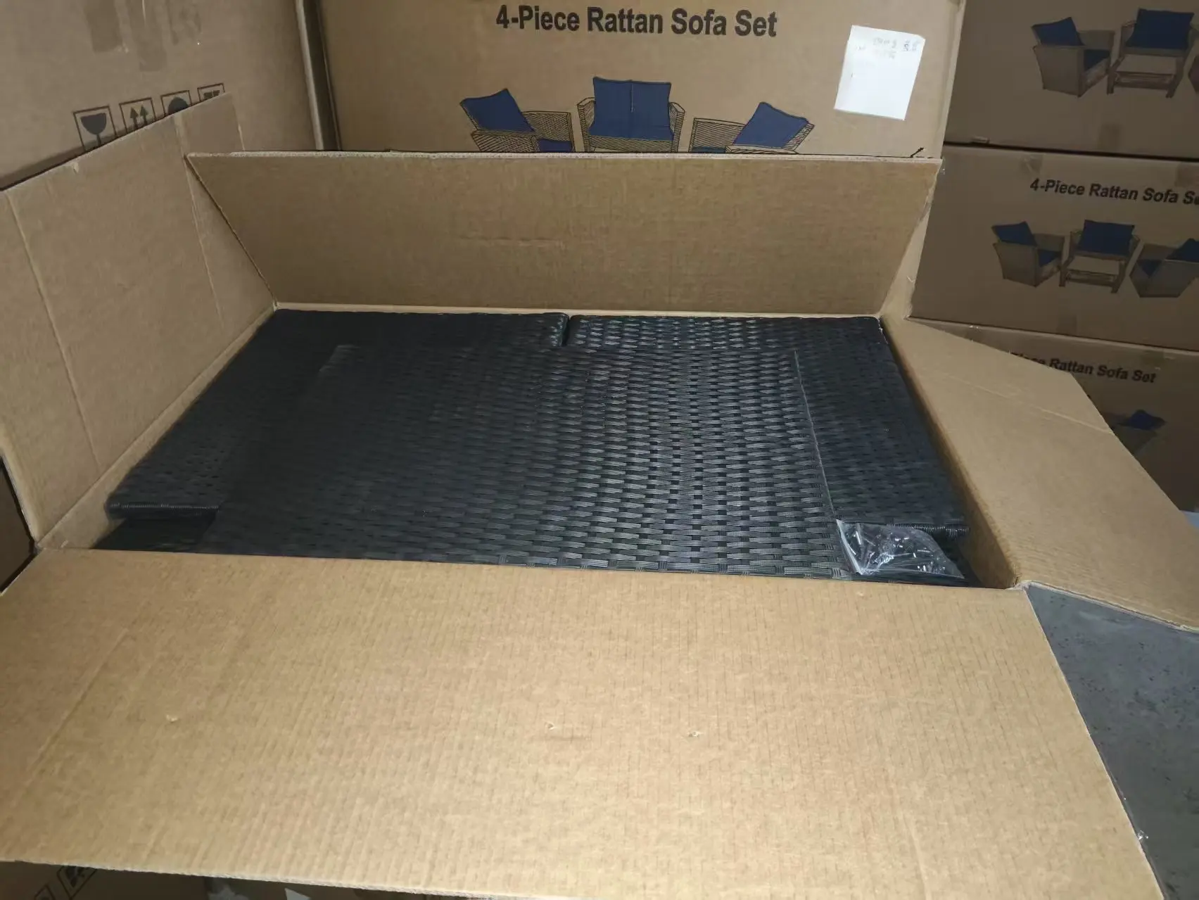 7pcs Rattan Chair Wicker Cane Outdoor Patio Sectional Sofa Rattan Furniture Garden Sofas Garden Seating Set manufacture