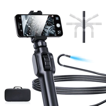 Articulating Borescope, 8.5mm Lens IP67 Waterproof Steering Probe,  Endoscope Compatible with Android and iOS Phone