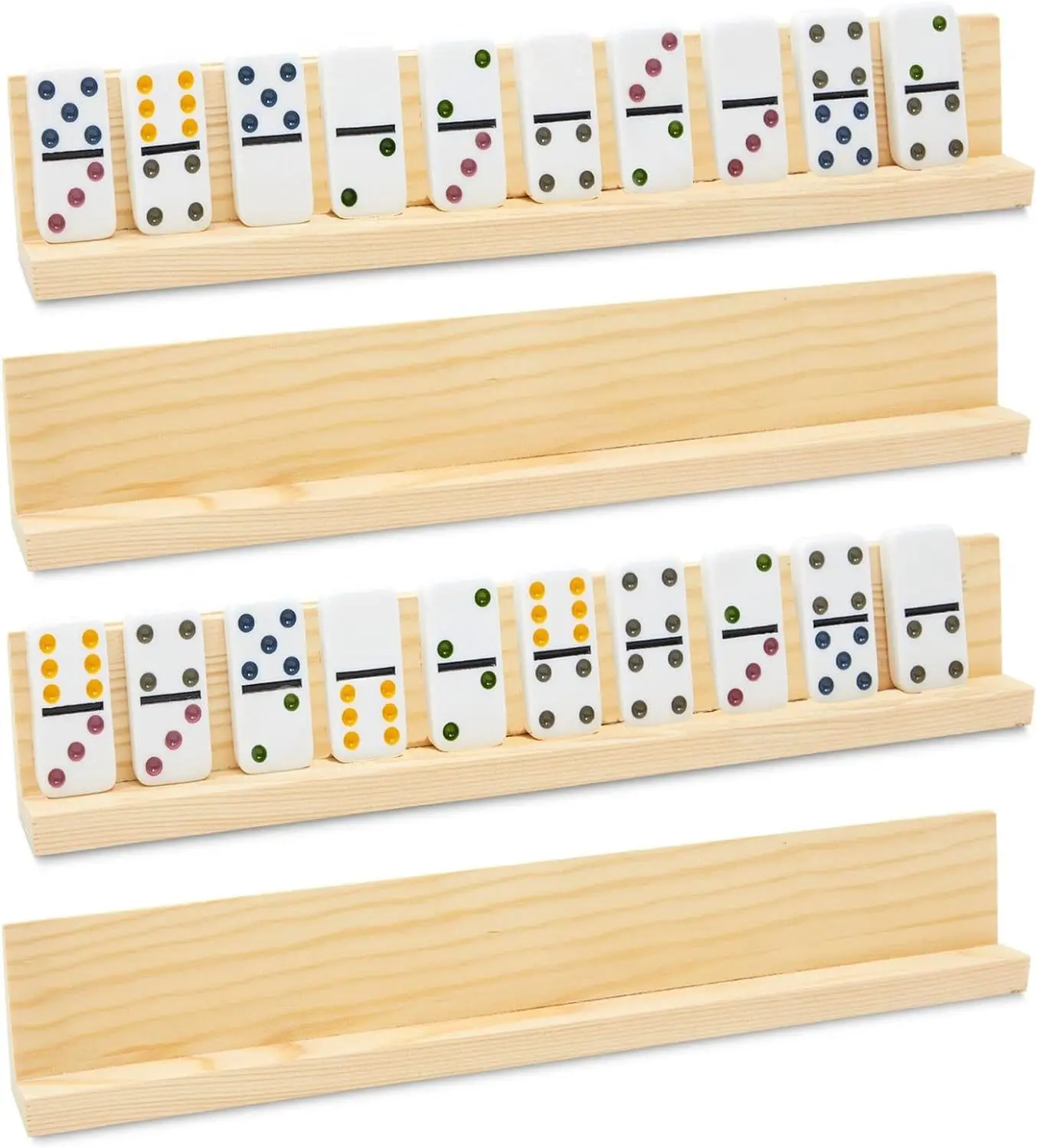 Rubber Domino Racks Wooden Domino Racks - Premium Holders for Game Organizers