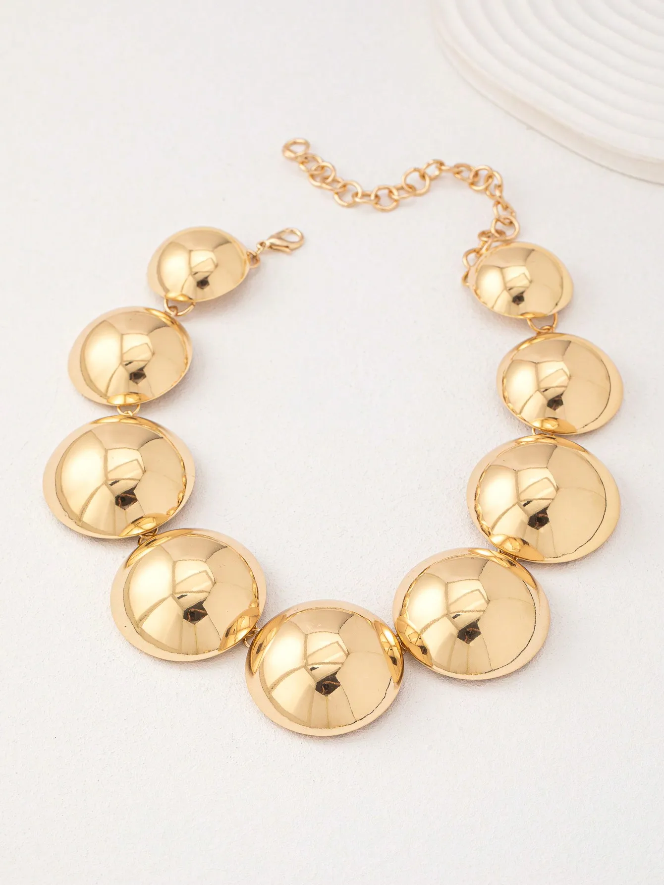 Golden 18K Gold Plated Zinc Alloy Disco Ball Chunky Choker