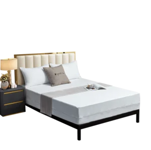 Queen Size Hotel Knitted Fabric Waterproof Mattress Protector Double Bed Mattress Cover with Zipper Encasement Style Plain