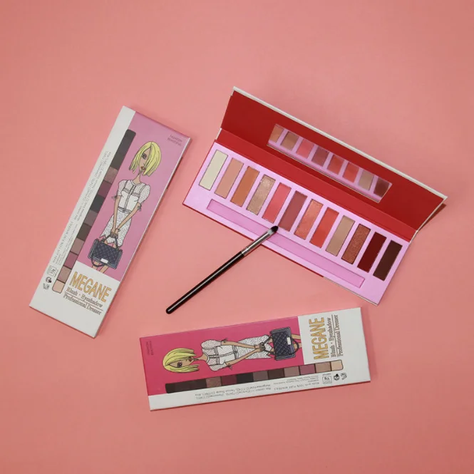 Новинка, натуральный блестящий крем, 12 теней для век, палитра для макияжа, нюдовая палитра с высоким пигментом, частный ярлык, цветной макияж, матовые тени для век, палитра