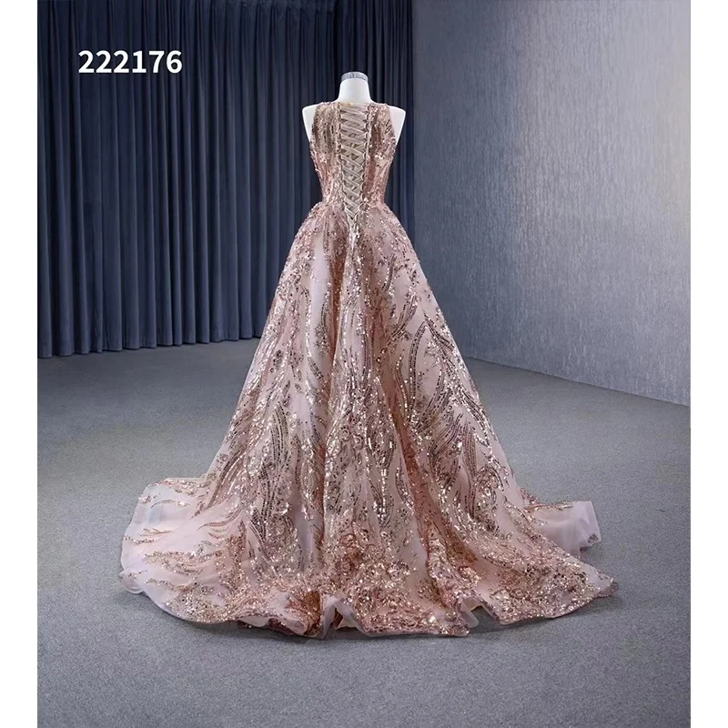 Custom Made Woman Sequin Beaded Champagne Formal Evening Dresses African  Girls Elegant Party Wear Matric Farewell Long Prom Gown