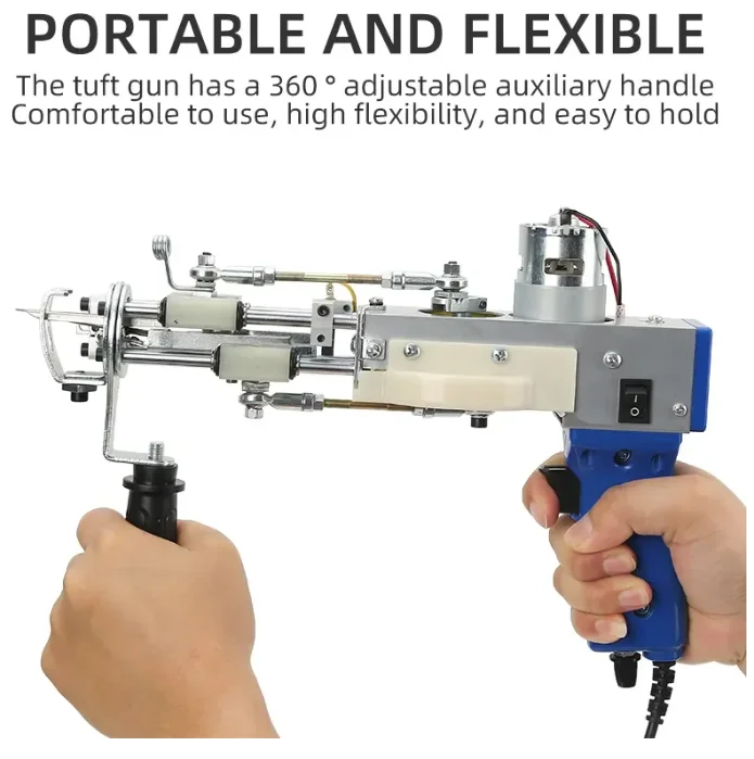 High Quality 2 in 1 Ring Velvet and Cut Tufted Gun Carpet Knitting Gun Set