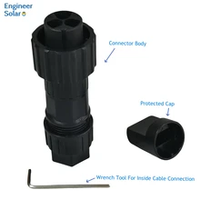 Goodwe SRNE TEBA SinEng KSTAR SAJ Chint Zeversolar Devalan 3 Pins Terminal Photovoltaic 1 Phase Black Growatt AC Connector