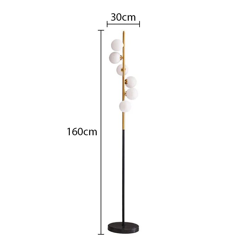 Modern Style Nordic Led Floor Lamp Iron Bedside Night Light White Glass Lampshade Waterproof Hotel Contemporary Design