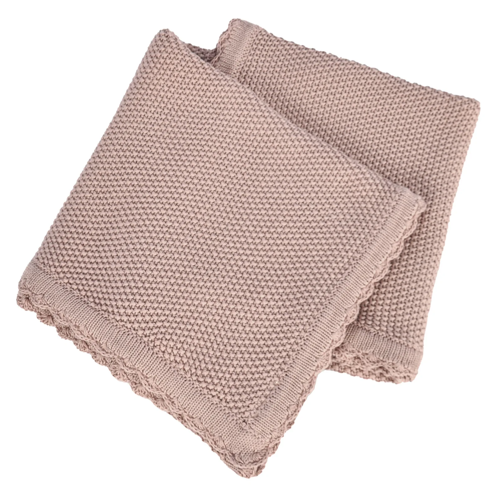 IVY Golden Supplier Baby Receiving Blanket Newborn Plain Knitted Baby Swaddle Cotton Cable Knit Baby Blanket details