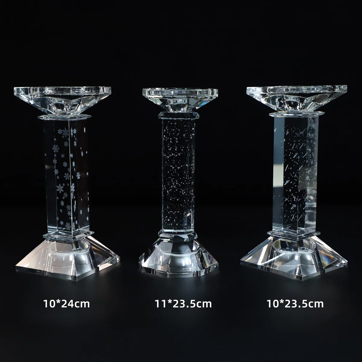 High Quality Pure Transparently Crystal Candlestick Holder Lighted Up Luxury Centerpieces Wedding Decoration Home Indoor supplier