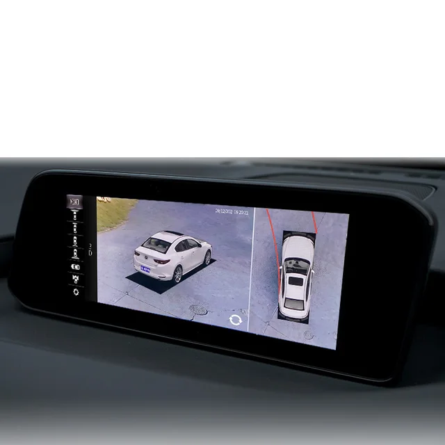 Sinjet 360 degree AHD Panoramic Bird View Parking Security System Recording Original Screen 3D Car Camera Waterproof for Mazda 3