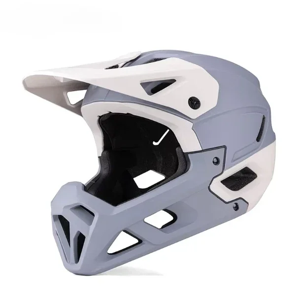 Bulk MTB Full Face Helmet - High-Strength Protective Shell Lightweight Ventilation for Adult Racers