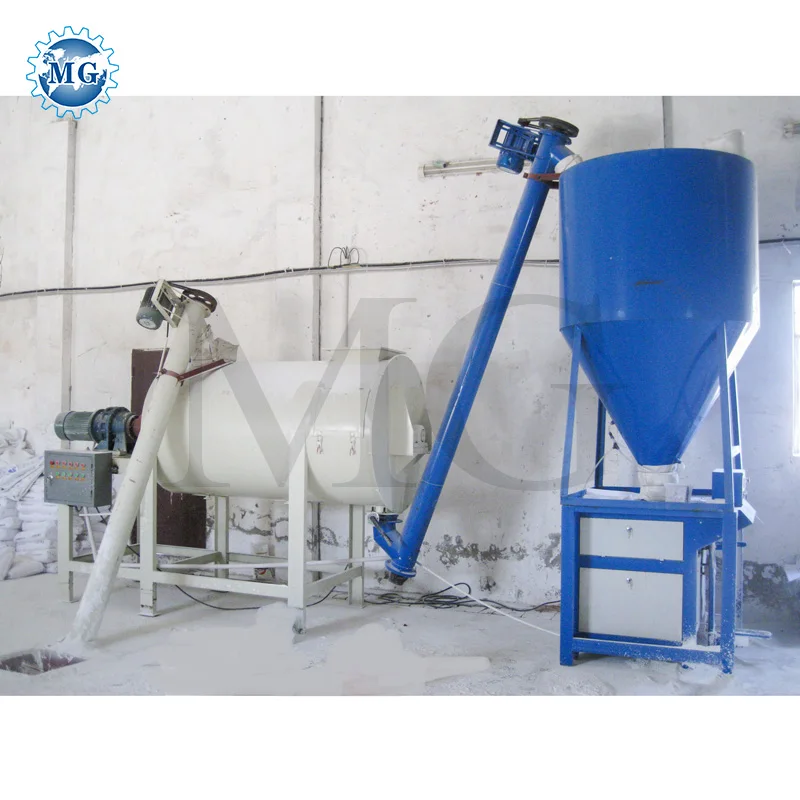 Simple Dry Powder Mortar Production Line Sand Cement Mixer Wall Putty Mixing Equipment Ceramic Tile Adhesive Making Machine