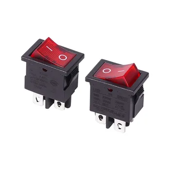 Manufacturer Supply Red Led Lighted 4Pin 250Vac On/Off Power Switch 6A Rocker Switch