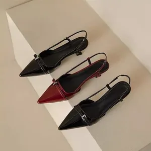 QuiteS 2026 New Baotou Shallow Mouth French High Quality Shoe Pointed Low Heel Sandals Low Heels for Women Single Shoes