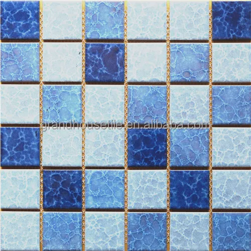 Фошань, Заводская поставка, мозаика для бассейна, ледяная трещиновая керамическая мозаика, синяя декоративная мозаика