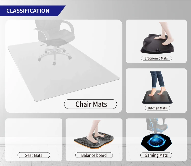 Custom Folding Pvc Chair Protect Mat Clear No Pile Chair Mat For Home