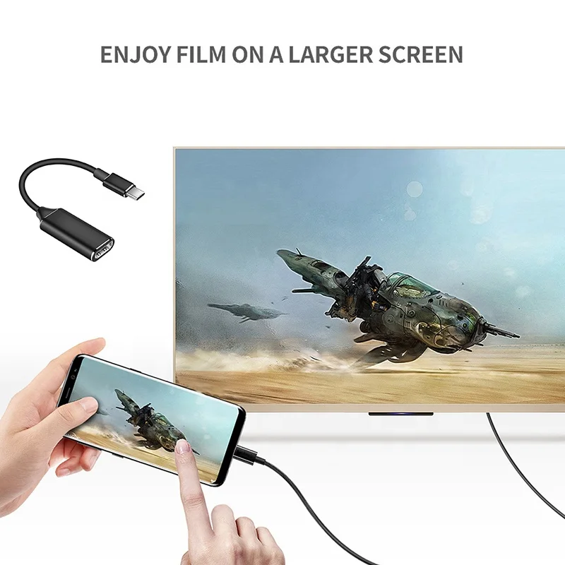 Adaptador de aluminio tipo C a HDMI para teléfono móvil Android, adaptador de tipo C a HDMI 4K 30Hz para TV