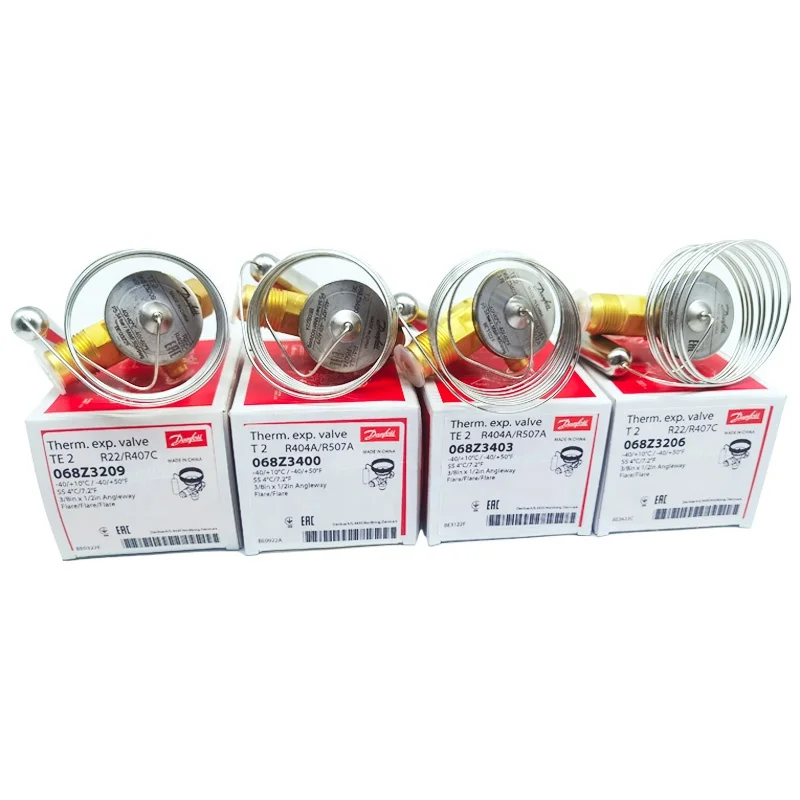 T2 TE2 R404a R22 Refrigeration Part Brass Thermal Expansion Valve for Air Conditioning Evaporator