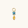 Oro 18 carati blu con doppia zircone cubica