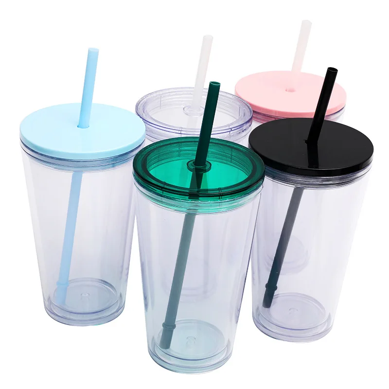 Wholesale New 16oz Transparent Clear Ps Plastic Cups Skinny Acrylic ...