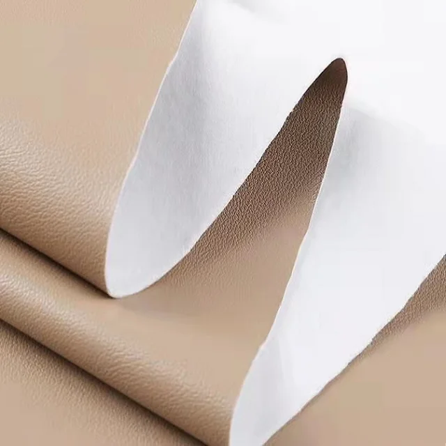 New Style Lychee Embossing Synthetic Leather Solvent-free PU Leather for Sofa