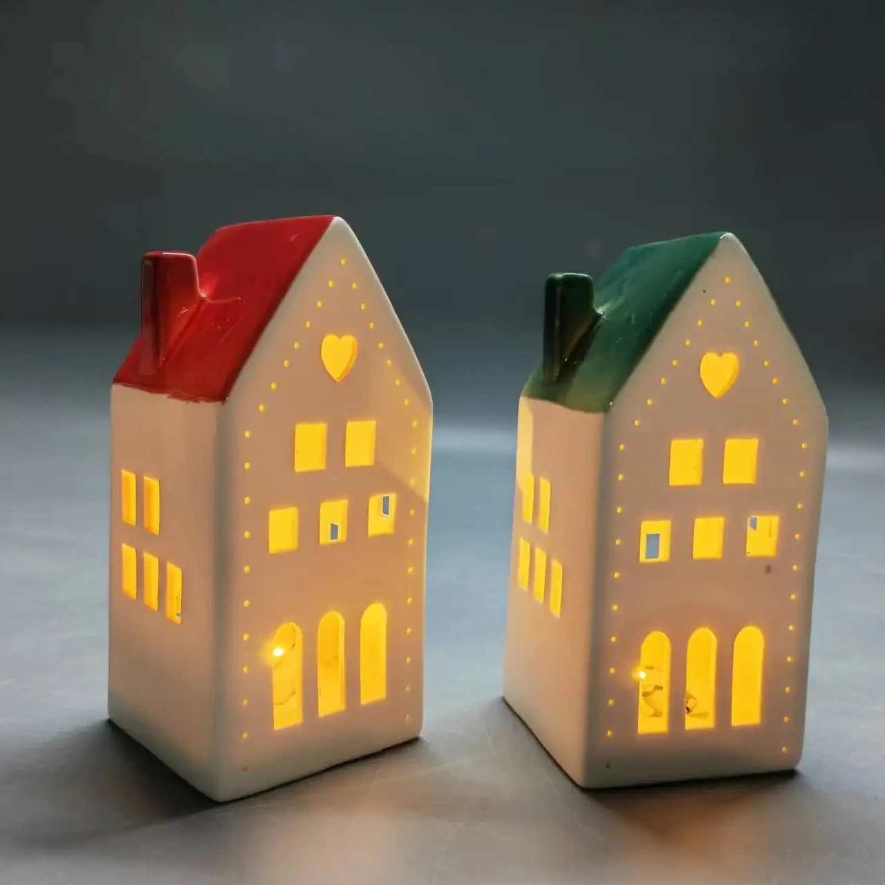 christmas gift set led lights for decoration christmas	 lantern house ceramics christmas tree toy ceramics