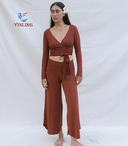 Women Gym Fitness Suit 2 Piece Yoga Set Halter Vest Loose Straight Pants Long Sleeve Cardigan Women Sport Fitness Tracksuit Set