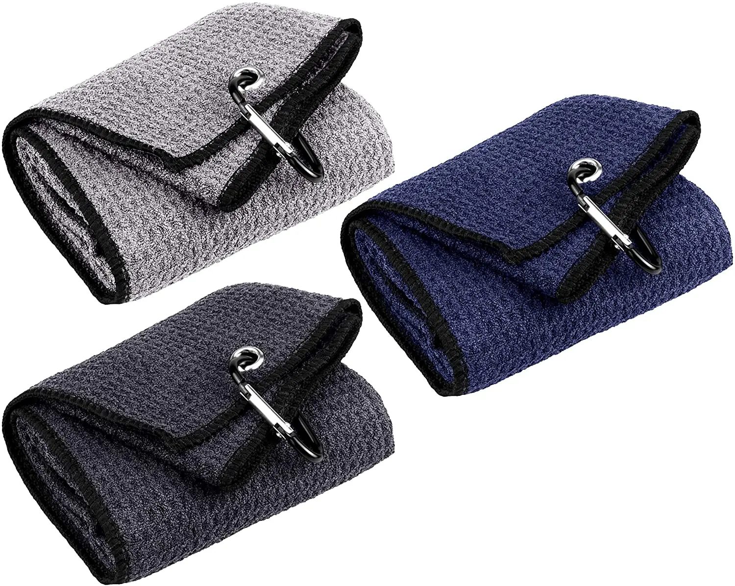 Wholesale High Absorbent Sports Custom Golf Towel Waffle Weave Microfiber Golf Towel With Clip