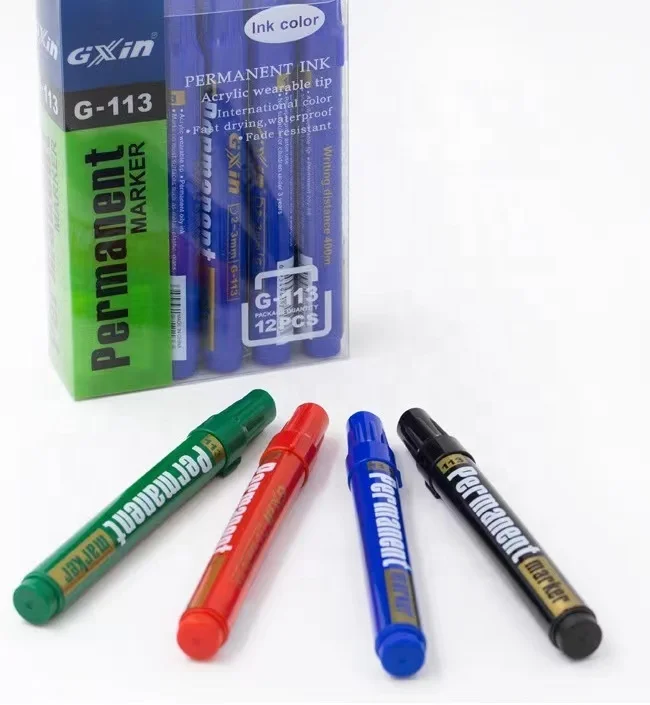 4 colors non toxic smooth writing water resistant oil based permanent marker with bullet or chisel tip for office and supplies