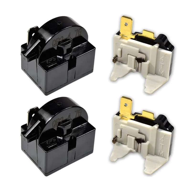 Kit Relais Démarreur + Protecteur Surcharge Pour Compresseur Frigo - 2 Broches, 15 Ohm, 1/4 HP